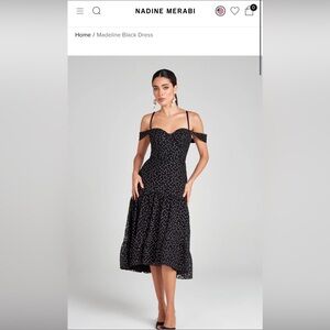 NADINE MERABI Black Off-Shoulder Maxi Dress